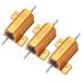 25W 25 Ohm 5% Aluminum Housing Resistor Wirewound Resistor Gold Tone 3 Pcs - Gold Tone