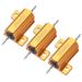 25W 4 Ohm 5% Aluminum Housing Resistor Wirewound Resistor Gold Tone 3 Pcs - Gold Tone