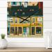 Designart 'Yellow Facade of Houses In Street In Paris' French Country Large Wall Clock