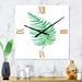 Designart 'Tropical Leaf Of Monstera III' Farmhouse Wall Clock Decor