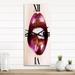 Designart 'Close-Up Of Purple Woman Lips' Modern Metal Wall Clock