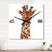 Designart 'Portrait of A Giraffe X' Farmhouse Large Wall Clock