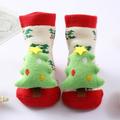 3D Christmas Cartoon Cotton Baby Socks Unisex Infant Toddler Terry Socks With Non Skid Socks Middle Tube Floor Socks For 0-12 Months