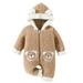 adviicd Jumpsuit Romper Boys Boys Girls Long Sleeve Winter Cartoon Bear Ears Hooded Jumpsuit Romper Neutral Pants