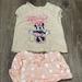 Disney Matching Sets | Disney Minnie Mouse Baby Outfit 2 Piece 0-3 J31 | Color: Gray/Pink | Size: 0-3mb