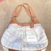 Nine West Bags | Nine West Vegas Signs Four Poster Shoulder Bag; Excellent Condition | Color: Cream/Tan | Size: Os