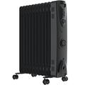 MYLEK Oil Filled Heater Radiators - Adjustable Thermostat, 3 Heat Settings & 24 Hour Timer - Electric Portable Heater - Energy Efficient - Safety Tip Over Protection (2500W With Timer)