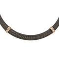 Edward Mirell Titanium Wire Polished and Bronze White Sapphire Cable Necklace Jewelry Gifts for Women - 41 Centimeters