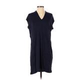 Lou & Grey Casual Dress - Shift V Neck Short sleeves: Blue Print Dresses - Women's Size X-Small