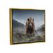Stupell Industries Roaring Brown Grizzly Bear Rocky Mountain Top View by Kelley Parker - Graphic Art Canvas in Blue/Brown/Green | Wayfair