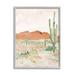 Stupell Industries Cactus Plants Dry Desert Scene Distant Cliffs by Lanie Loreth - Floater Frame Painting on in Brown/Green/White | Wayfair