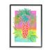 Stupell Industries Neon Palm Tree Botanicals Tropical Coastal Leaves - Floater Frame Graphic Art on Canvas in Green | 30 H x 24 W x 1.5 D in | Wayfair