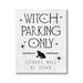 Stupell Industries Witch Parking Humorous Halloween Toad Grain Pattern by Daphne Polselli - Floater Frame Textual Art on Canvas in White | Wayfair