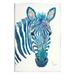 Stupell Industries Blue Zebra Stripes Wildlife Collage Portrait by Lisa Morales - Unframed Graphic Art on MDF in Black/Blue | Wayfair