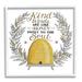 Stupell Industries Kind Words Comforting Bee Hive Phrase Botanical Laurels by Deb Strain - Floater Frame Graphic Art on Canvas | Wayfair
