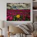 Winston Porter Tulips Against Dark Mountains Tulips Against Dark Mountains - Photograph on Metal in Blue/Brown/Green | 16 H x 32 W x 1 D in | Wayfair