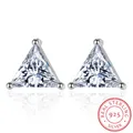 925 Sterling Silver Fine Jewelry AAA + contre-indiqué conia géométrie Triangle Stud Boucles