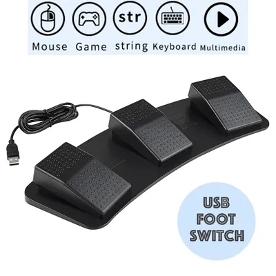 Commutateur à trois pieds USB clavier personnalisé clavier et souris de jeu pédale d'action de