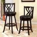 Red Barrel Studio® 29" Swivel Bar Stool Wood/Upholstered/Leather in Black/Brown | 43 H x 18 W x 18.25 D in | Wayfair