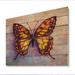 August Grove® Abstract Orange Butterfly Painting II - Unframed Painting on Wood in Brown/Gray/Yellow | 12 H x 20 W x 1 D in | Wayfair