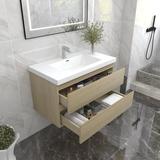 Loon Peak® Deboser 36" W Wall-Mounted Single Bathroom Vanity Set | 27 H x 36 W x 19.6 D in | Wayfair 35B48F3BF49C4A7EAB2678E36CBA60A1