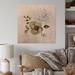 Winston Porter Anemone Bouquet Flower w/ Eucalyptus Branches II - Unframed Painting on Wood in Brown/Gray/White | 16 H x 16 W x 1 D in | Wayfair