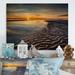 Highland Dunes Sunset Beach Dramatic Sky II Sunset Beach Dramatic Sky II - Photograph on Metal in Blue/Brown/Indigo | 16 H x 32 W x 1 D in | Wayfair