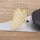 Nidin-Bague plaquée or en forme de cœur pour femme cubique brillant bijoux de mariage romantiques