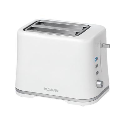 Toaster ta 1577 cb weiß, zwei breite Schlitze mit Aufsatz, Auftaufunktion - Bomann