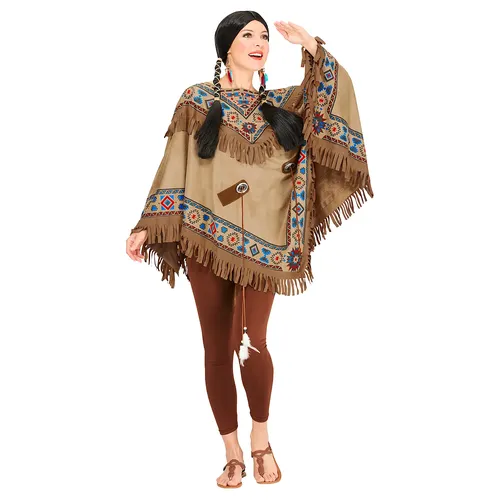 Poncho Indianer unisex, braun-color