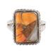Earth's Glow,'Oyster Turquoise Single Stone Ring in Warm Colors'