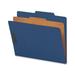 Nature Saver 1-Divider Recycled Classification Folders Letter - 8 1/2 x 11 Sheet Size - 2 Fastener Capacity for Folder - Top Tab Location - 1 Divider(s) - 25 pt. Folder Thickness - Blue - Recycled