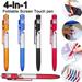 4 in 1 Multifunctional Foldable LED Light Mobile Phone Rack Touch Ballpoint Pen Blue ABS