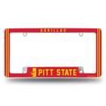 Rico Industries Pittsburg State College 12 x 6 Chrome Classic All Over Automotive License Plate Frame for Car/Truck/SUV