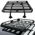 ECCPP 50 X 38 Aluminum Roof Top Roof Rack Cross Bar Set Car Roof Cargo Carrier Rack SUV TOP Cargo Luggage Carrier Baske travel essentialst + 48 Rain Gutters Mounts Crossbars Black