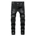 Jeans for Men s Capri Trouser Hip-hop Ripped Holes Motorcycle Denim Pant Slim Stretch Plus Size Cargo Pants