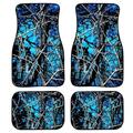 FKELYI Blue Tree Camouflage Floor Mat Full Set 4 Piece Auto Carpet Car Floor Mats Heavy Duty Front & Rear Car Mats for Car SUV Van & Truck Cute Automotive Carpet Car Accessories