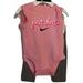 Nike Matching Sets | Bnwt Nike Grey/Pink Baby Girls Just Do It Onesie And Active Legging Set, 3m | Color: Gray/Pink | Size: 3mb