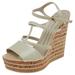 Gucci Shoes | Gucci Cream Cork Wedge Sandal Size 5.5 | Color: Cream | Size: 5.5