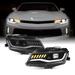 AKKON - Fit 2016-2023 Chevy Camaro HID/Xenon Model [Full LED] Projector Headlights Sequential Turn Signal w/o Level Control Black