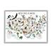 Stupell Industries United States of America Map of Animals Kid s Illustration Novelty Painting Gray Framed Art Print Wall Art 24 x 30 Design by Studio Q