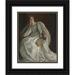 Edwin Austin Abbey 20x24 Black Ornate Framed Double Matted Museum Art Print Titled: Lady in White Seated. Right Hand to Chin. Holding Fan.