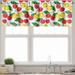 Ambesonne Fruit Valance Pack of 2 Graphic Colored Cherries 54 X12 Red Yellow Green