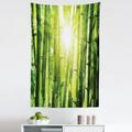 Bamboo Tapestry Bamboo Forest with Morning Sunlight Sun Beams Through Trees Jungle Scene Fabric Wall Hanging Decor for Bedroom Living Room Dorm 5 Sizes Lime Green Yellow by Ambesonne