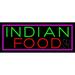 Indian Food with Pink Border LED Neon Sign 10 x 24 - inches Clear Edge Cut Acrylic Backing with Dimmer - Bright and Premium built indoor LED Neon Sign for restaurant window and interior decor.