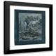 Jean-Baptiste Oudry 20x23 Black Modern Framed Museum Art Print Titled - The Fox the Flies and the Hedgehog (La Fontaine Fables Xii 13) (1733)