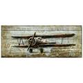 Empire Art Direct 24 x 60 in. Airplane Hand Painted Rugged Wooden Blocks Wall Sculpture 3D Metal Wall Art