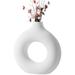 SchSin Nordic Ceramic Donut Vase Circular Ceramic Flower Vase with Hollow Design Hand