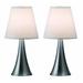 Two Pack Mini Touch Table Lamp Set with White Shades