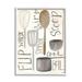 Stupell Industries Flip Whisk Simmer and Stir Kitchen Spoons and Utensils Graphic Art Framed Art Print Wall Art 11x14 By Katie Doucette